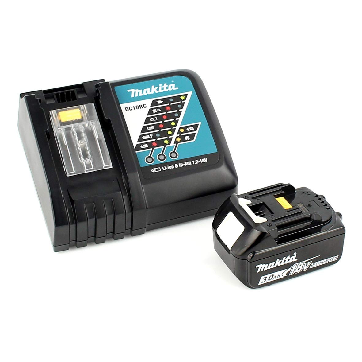 Makita DGA 517 RF1J akumulatorowa szlifierka kątowa 18 V 125 mm + 1 x akumulator 3,0 Ah + ładowarka + Makpac