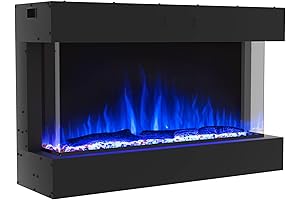 Electric Fireplace with 3-Sided, 40" Wall-Mounted and Recessed Fireplaces