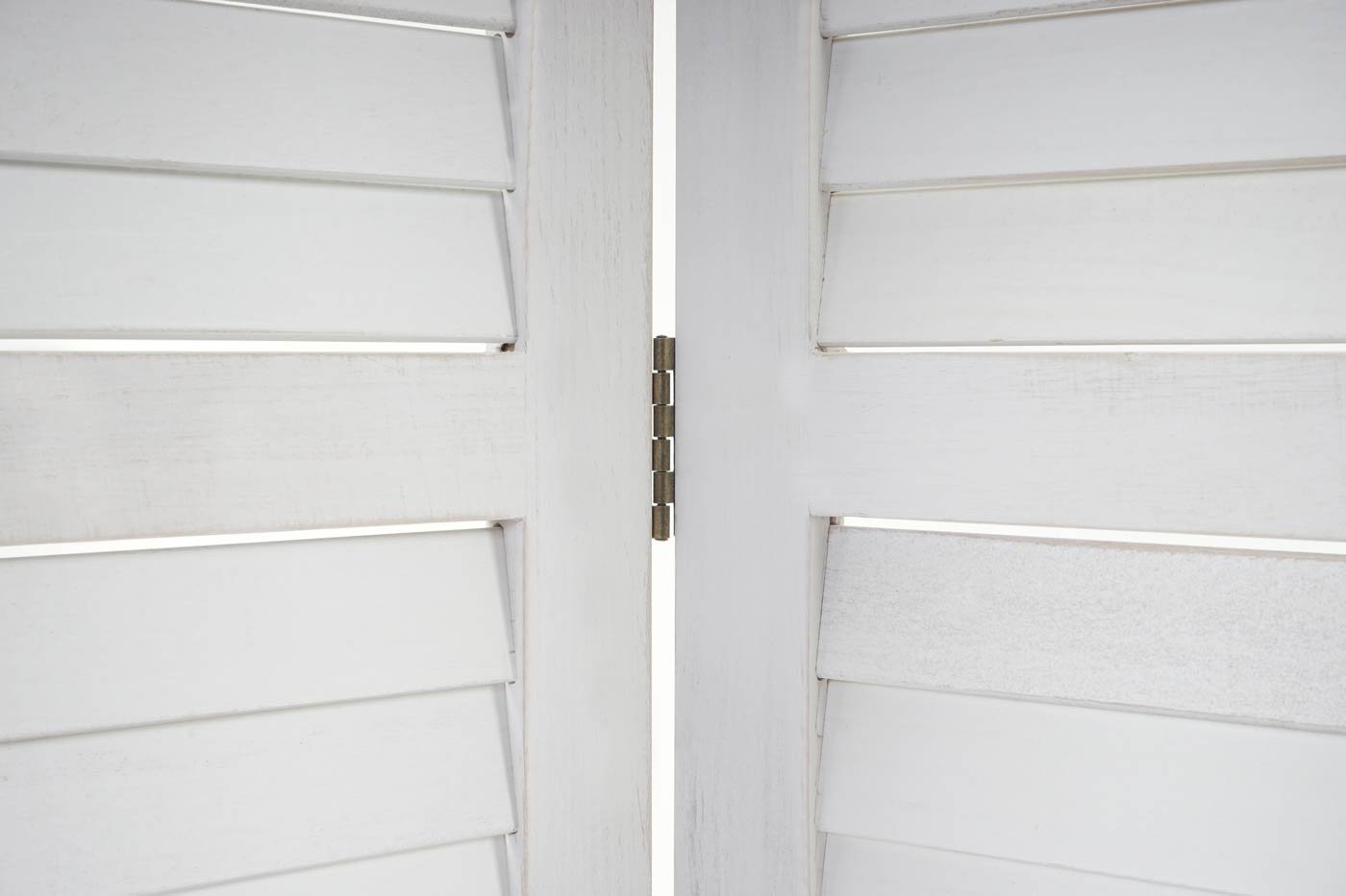 Paravent HWC-C30, ruimteverdeler, scheidingswand, inkijkbescherming, shabby-look, vintage, 170x120cm, wit