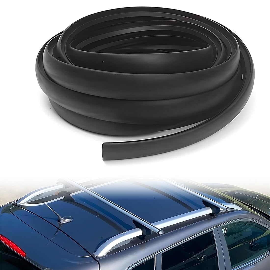 UIEXAY Baca De Coche Tira De Goma Disponible Durable Durable Universal Del Lacre De La Barra De Techo Del Coche De L200Cm-W2.3Cm Baca Portaequipajes Cortable
