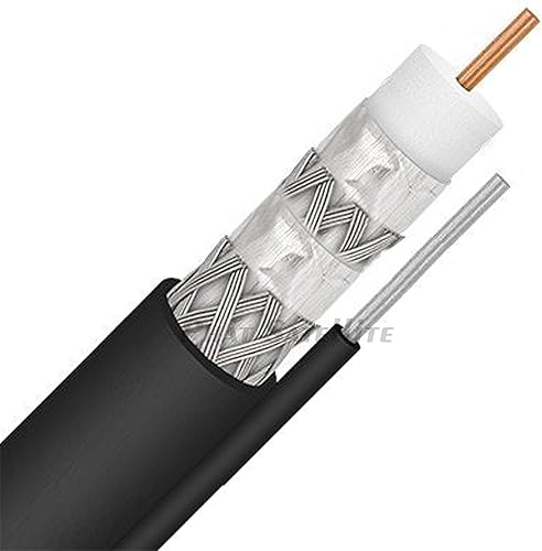 300ft Heavy Duty Quad Shield RG-11 MESSENGER AERIAL BULK BULK COAXIAL CABLE DIGITAL INTERNET COX COMCAST SPECTRUM VERIZON AT&T CELULAR BOOSTER HD