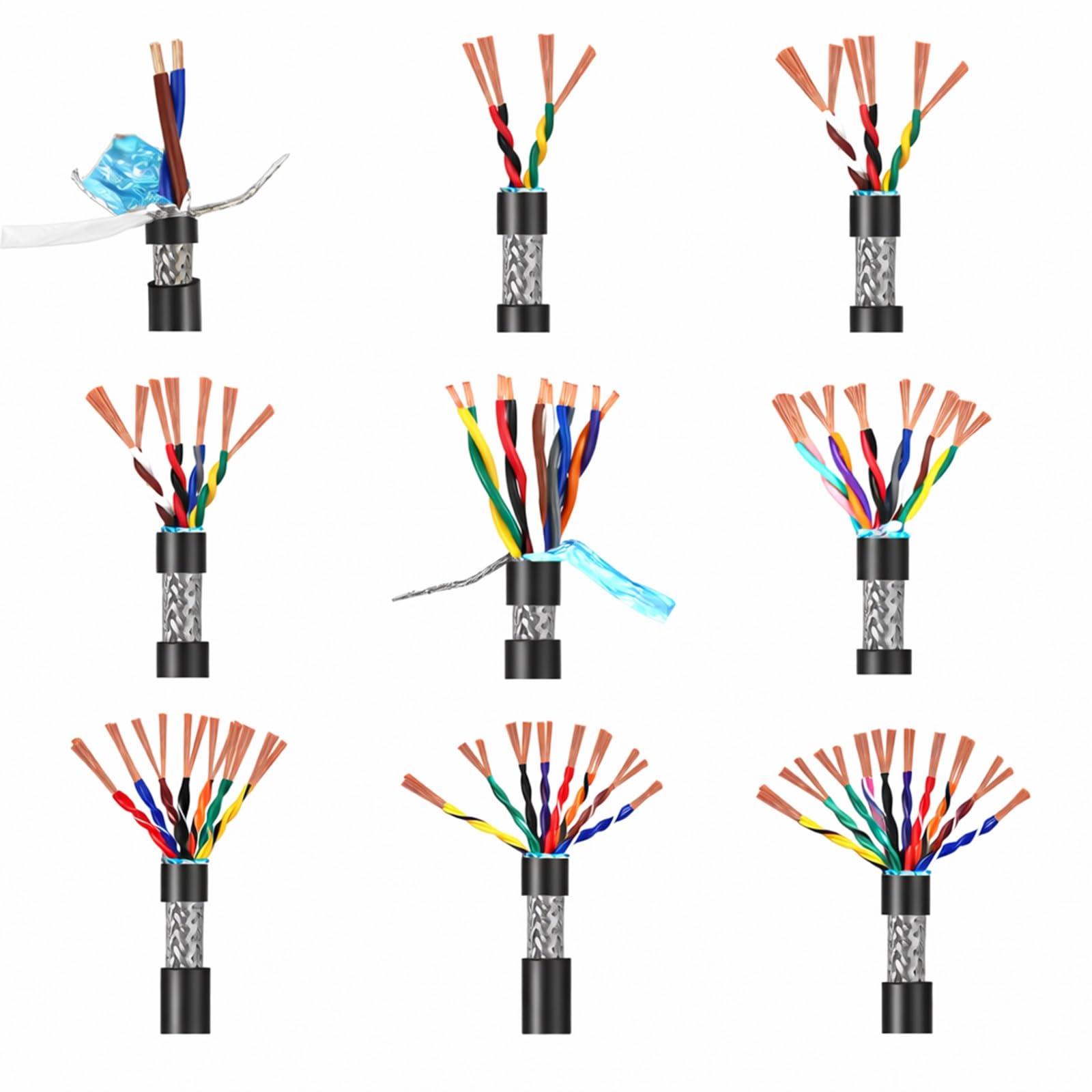 Cable de par trenzado blindado de cobre libre de oxígeno con doble blindaje de alta gama 8