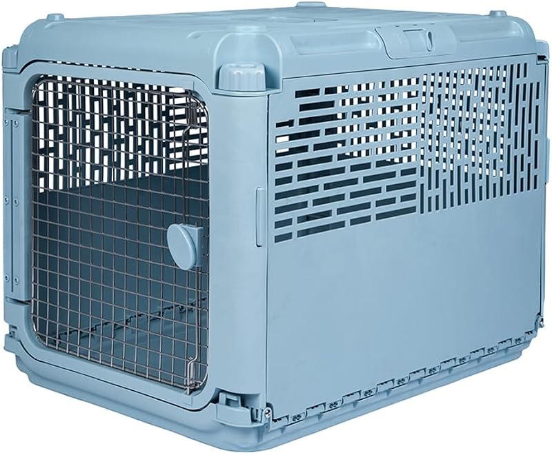 Caixa de Transporte Rígida Dobrável para Cães e Gatos SportPet Designs com Porta Metálica, 77,72 x 55,88 x 59,06 cm