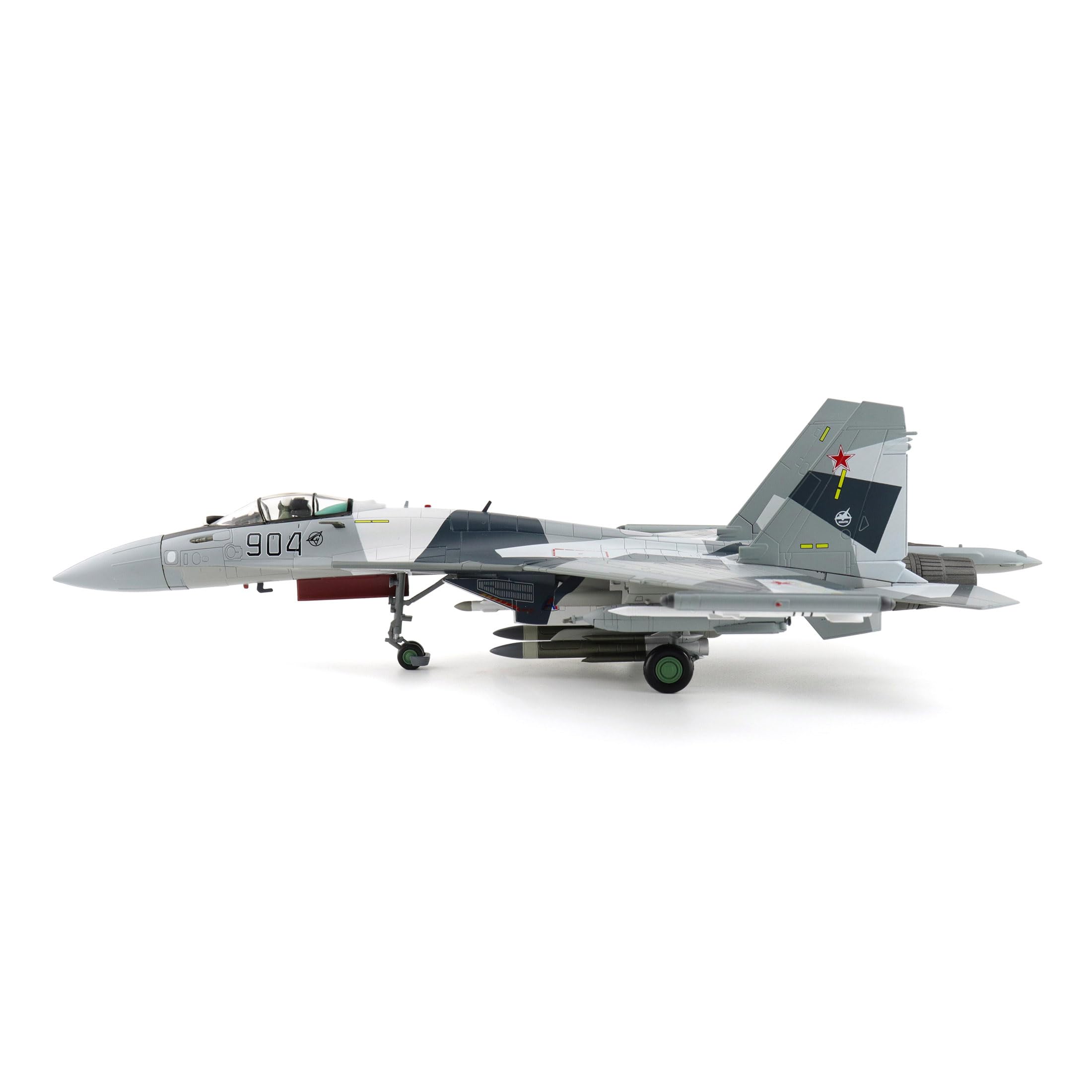 Hobby Master | Replica di aerei militari in scala 1:72 | Su-35 Flanker Prototype 904, Aeronautica militare russa (con 2 x pod ECM, 4 x R-77, 2 x KH-59, 2 x KH-31, 2 x KAB-1500L) | Modello HA5717