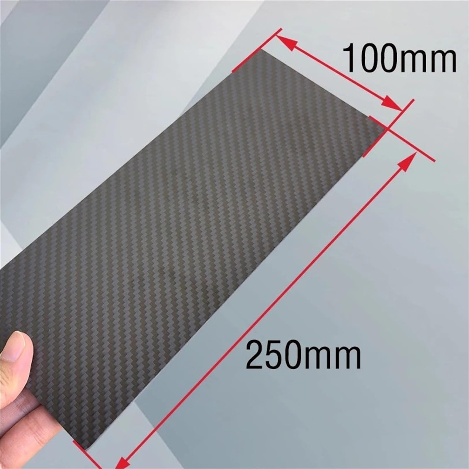 Kohlefaserplatte 1pc 100X250mm 0,5mm-5mm Dicke Carbon Faser Platte Board for DIY Machen(0.8mm Twill Matte)