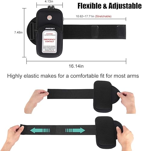 Miniatura 7 de Soporte para teléfono para correr, entrenamiento, ejercicio, deportes, bandas para brazos, bolsa para iPhone 16 15 14 13 12 11 Pro Max XS XR X Plus