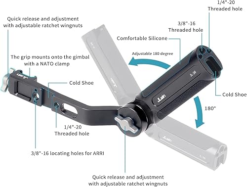 Miniatura 3 de JLWIN Mango ajustable para DJI RS 2 RSC 2 RS 3 RS 3 Pro RS 3 Mini cardán estabilizador de mano
