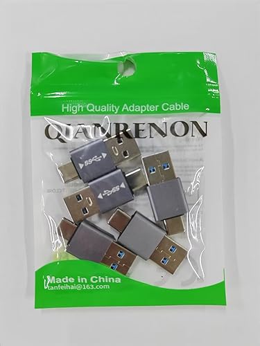 Miniatura 8 de QIANRENON 5 unids USB 3.1 macho a USB C macho adaptador USB A a USB C conector 10 Gbps, compatible con sincronización de datos OTG para teléfono