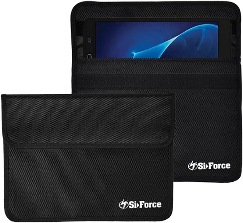 Faraday Bag, SiForce Dual Layer Shielding Signal Blocking Bag for Smart Devices, Cell Phone, Tablet 9" x 6.75" (LE Medium)