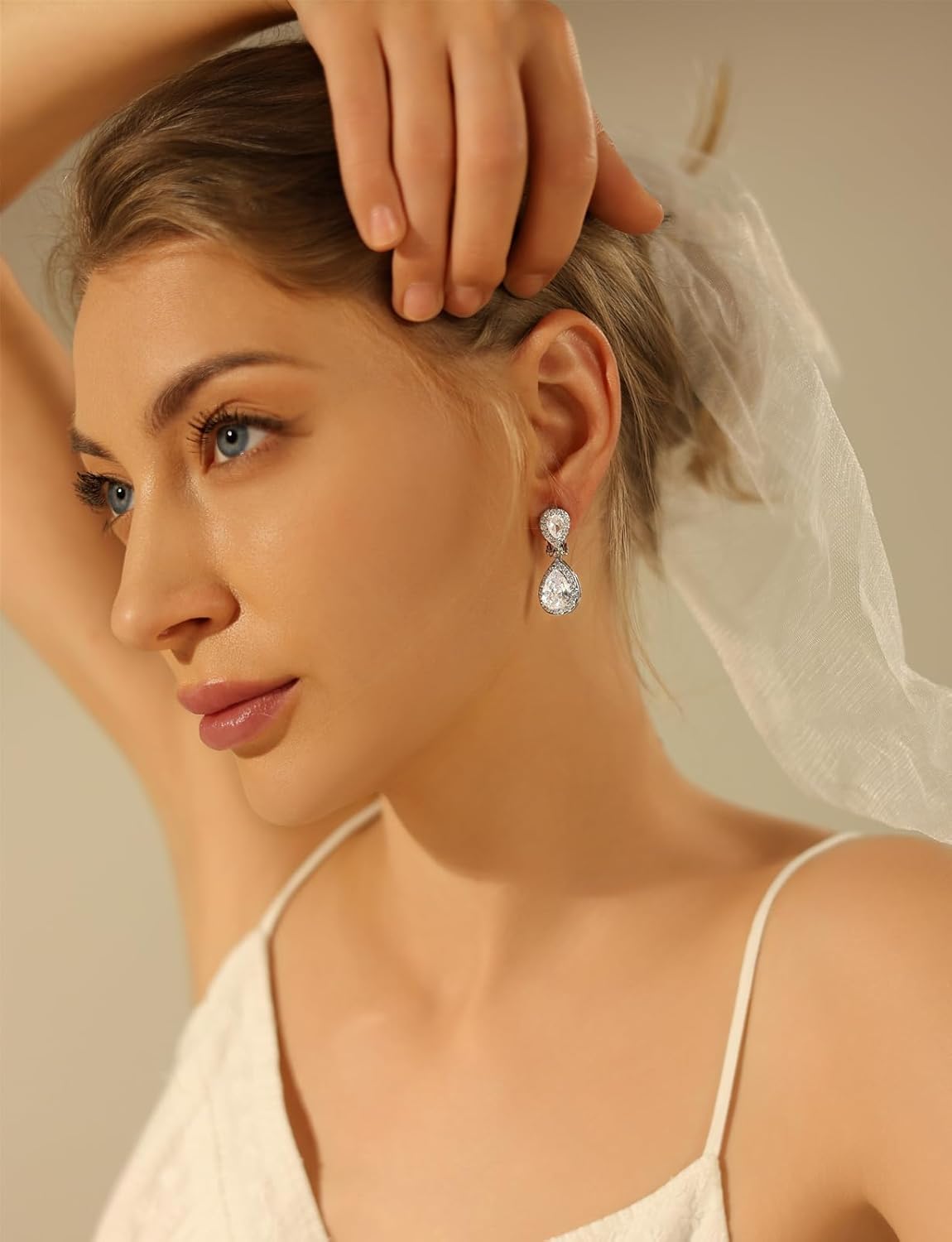 Clip on Earrings for Women Cubic Zirconia Long Tassel Dangle Drop Earrings Non Pierced Earrings for Women Jewelry Gifts Wedding Party - Image 5