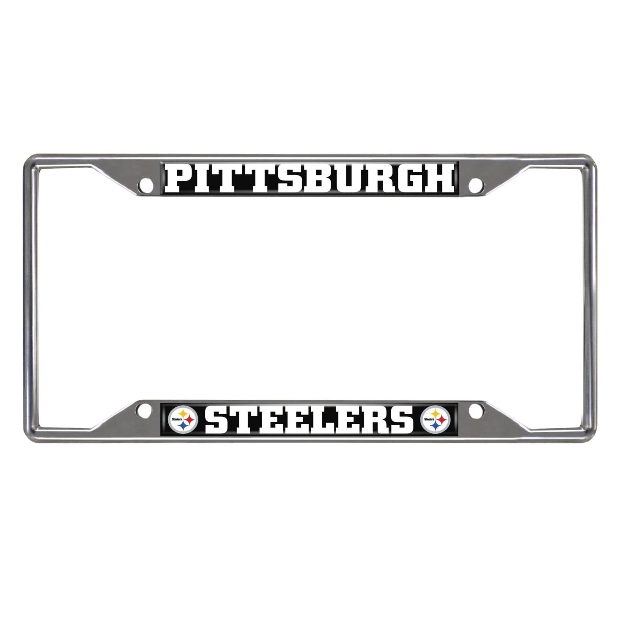 FANMATS NFL Pittsburgh Steelers Chrome License Plate Frame, Chrome, 6.25" x 12.25"