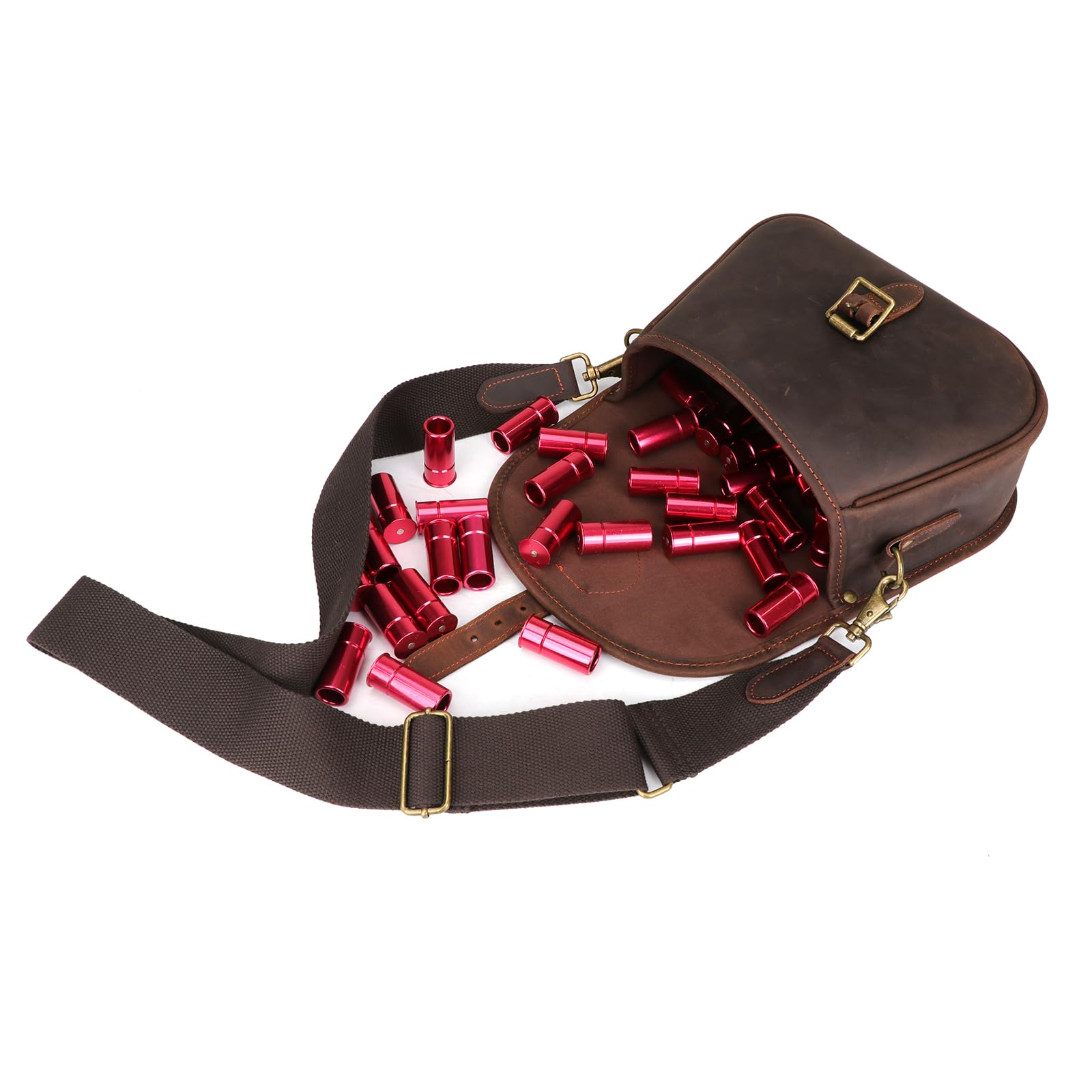 Tourbon Schrotflintenpatronentasche aus echtem Leder 12 GA 20 GA Munitionstasche 100 Patronen