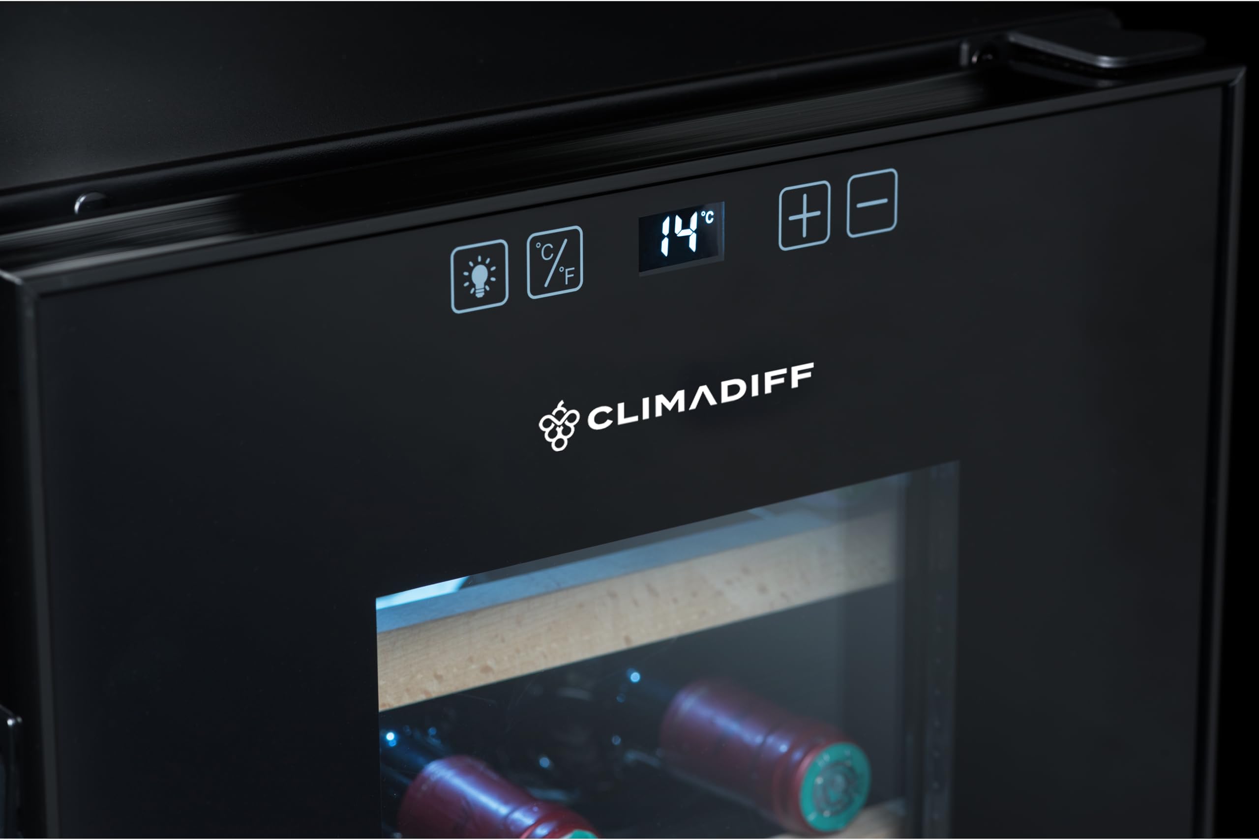 CLIMADIFF CC12F Hybrid-Weinkühlschrank 12 Flaschen Temperaturbereich 11°C-18°C freistehend