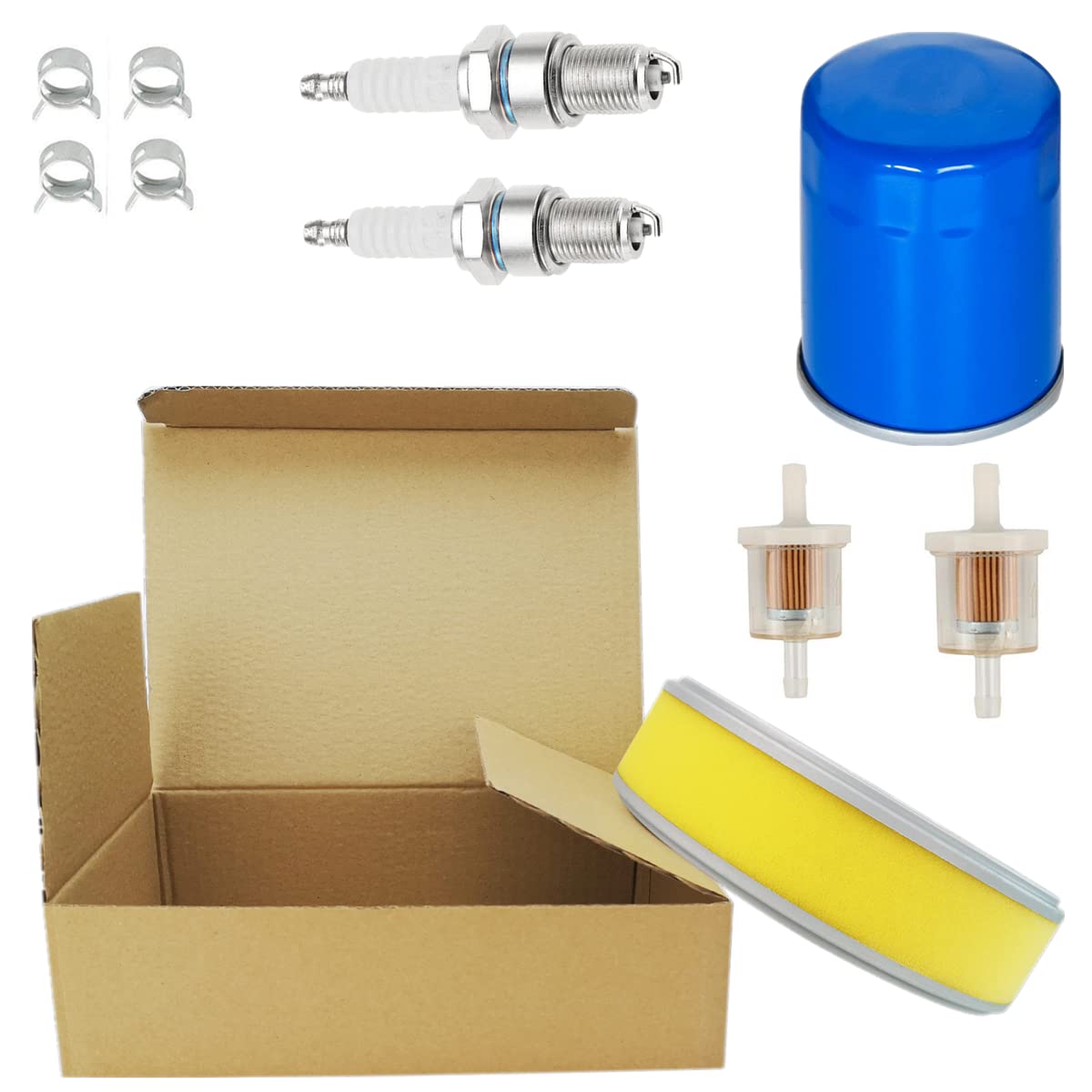 17210-Z6L-010 Air Filter + 15400-PLM-A02 Oil Filter Fuel Filter Spark Plug for Honda GX630 GX630R GX630RH GX660 GX660R GX660RH GX690 GX690R GX690RH Generator