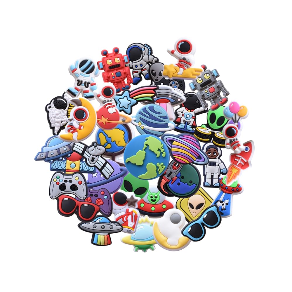 JAEZZIYShoes Charm Suitable for Teenager Kids Boys Girls Sandals Cute Decoration Cool Car Money Space