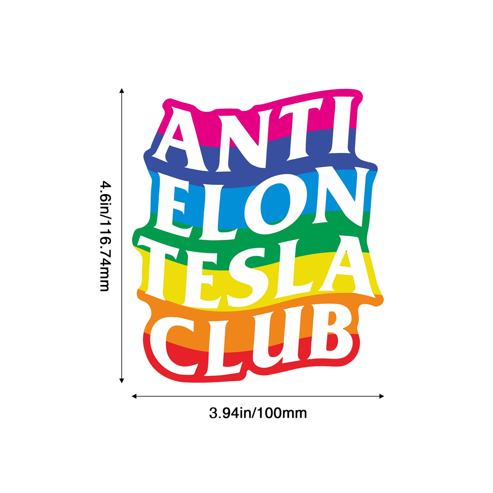 Confezione da 2 divertenti adesivi Te-SLA per auto – Anti Elon Te-SLA Club – Magnete impermeabile per paraurti, perfetto accessorio regalo divertente per proprietari di Te-SLA (colorato)
