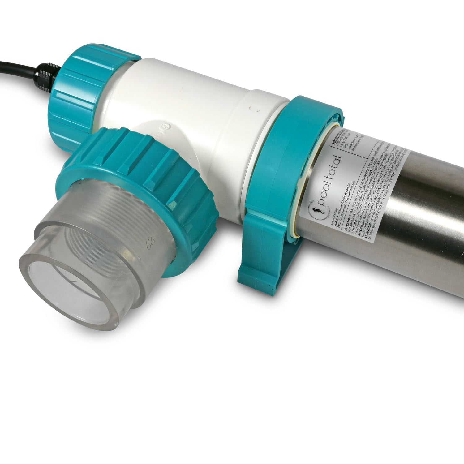 Premium UVC Klärer Wasserklärer mit UV Lampe Teichklärer Entkeimungsgerät für Schwimmbecken und Pool Vorklärgerät Effizient Umweltfreundlich Sauber Klares Wasser (75W Duplex (Salzwasser))