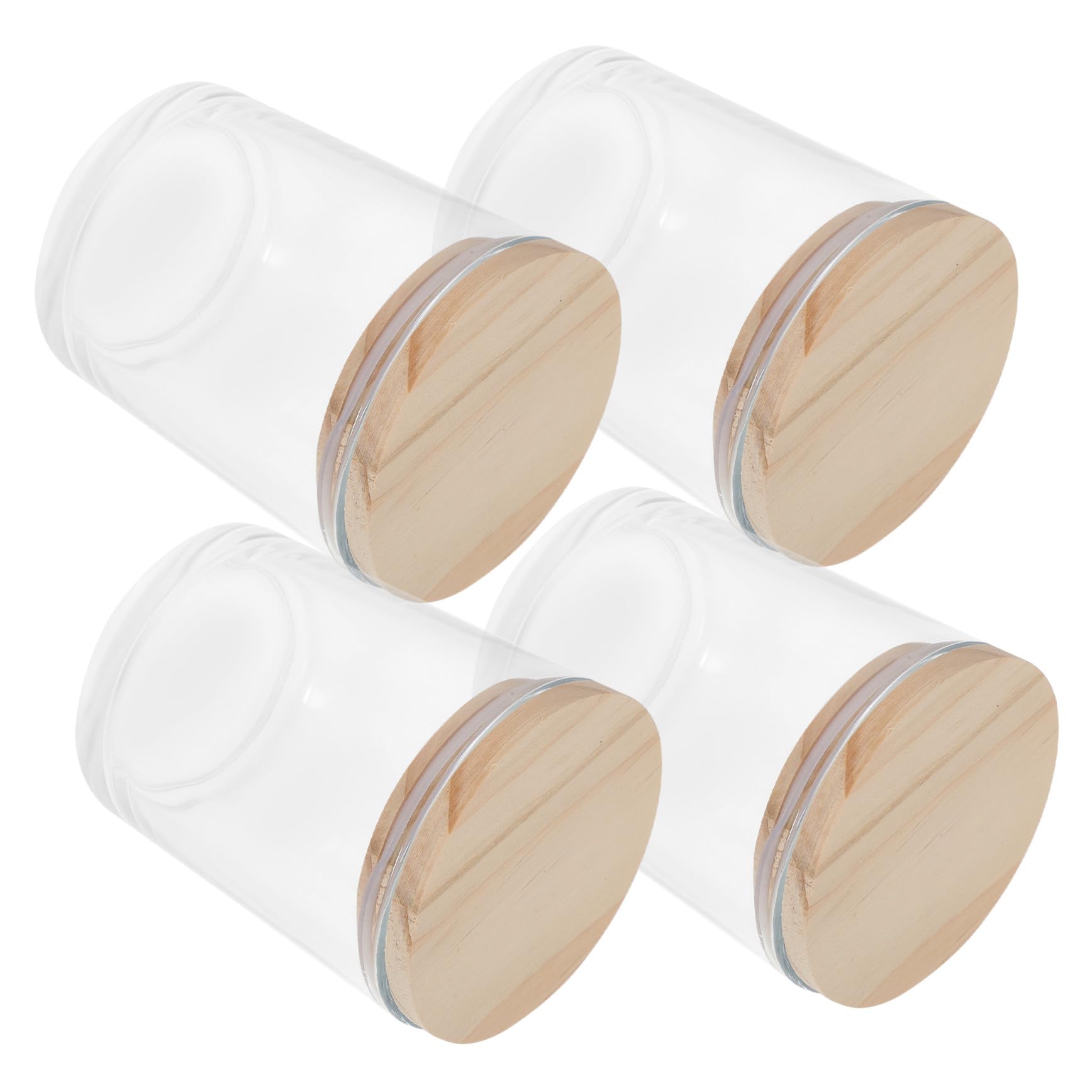 TOYANDONA 4 Stück 200ml Duftkerzen im Glas mit Bambusdeckel Praktische Glasdosen zur Aufbewahrung und Dekoration im Home Decor Einsatz