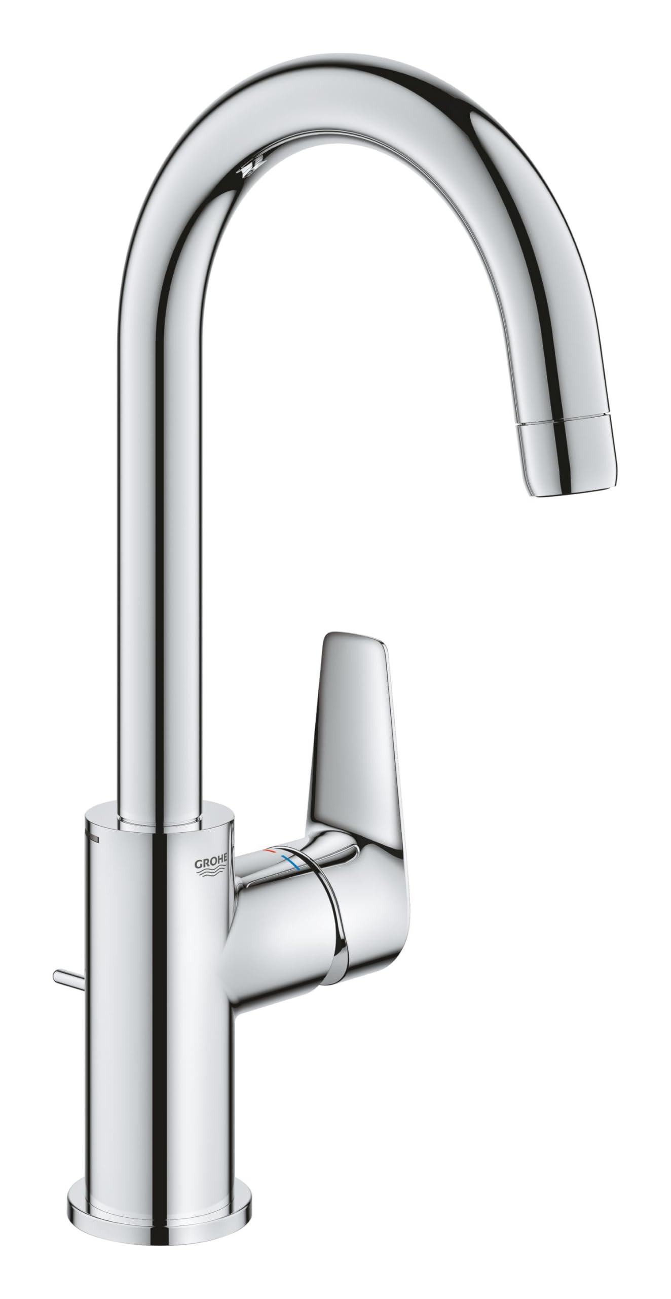 GROHE Robinet lavabo de salle de bains Start Edge, mitigeur monocommande avec tirette de vidage, mousseur économique d'eau, chromé, 24201001 (Import Allemagne)