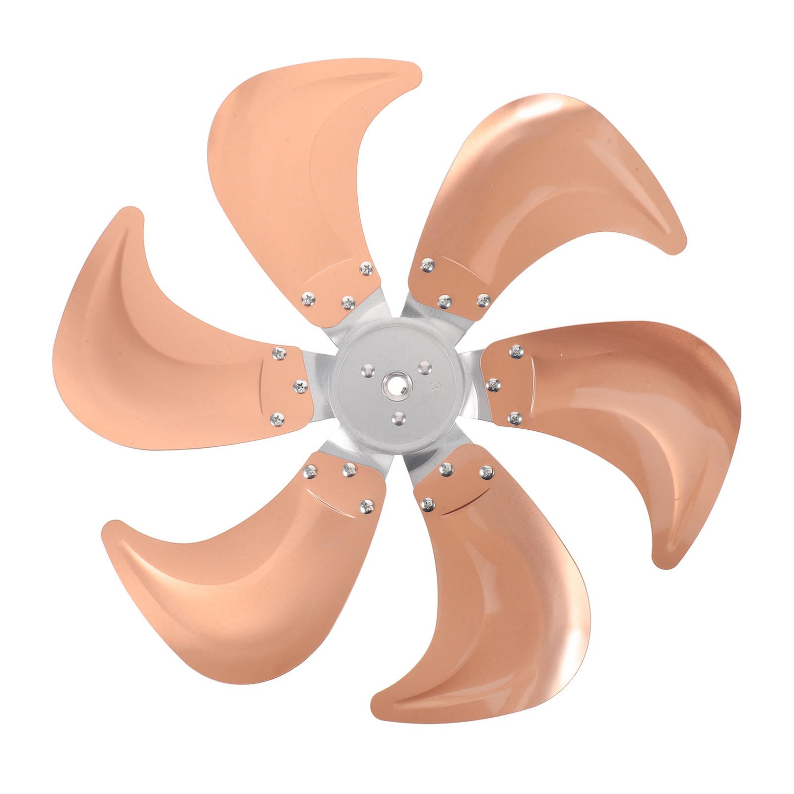 NUOBESTY Ricambio Pale Ventilatore da 18 Pollici in Lega di Alluminio Color Rame 6 Lame per Ventilatori da Tavolo a Piantana, Prestazioni di Raffreddamento Migliorate per Casa e Negozio