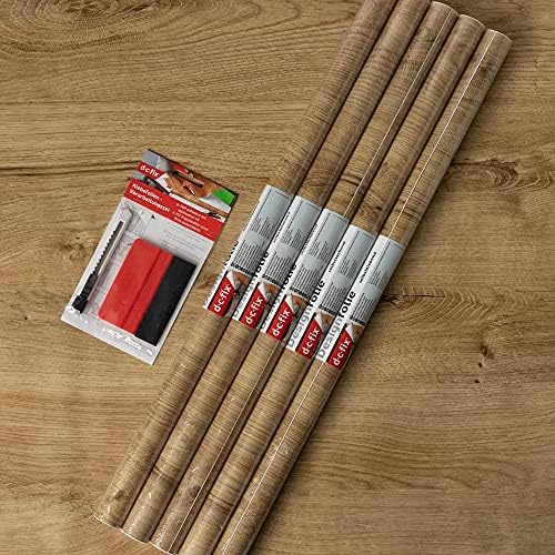 67.5cm x 2m (Pack of 5 + App Kit) d-c-fix RIBBECK OAK sticky back plastic vinyl wrap film (346-8147)