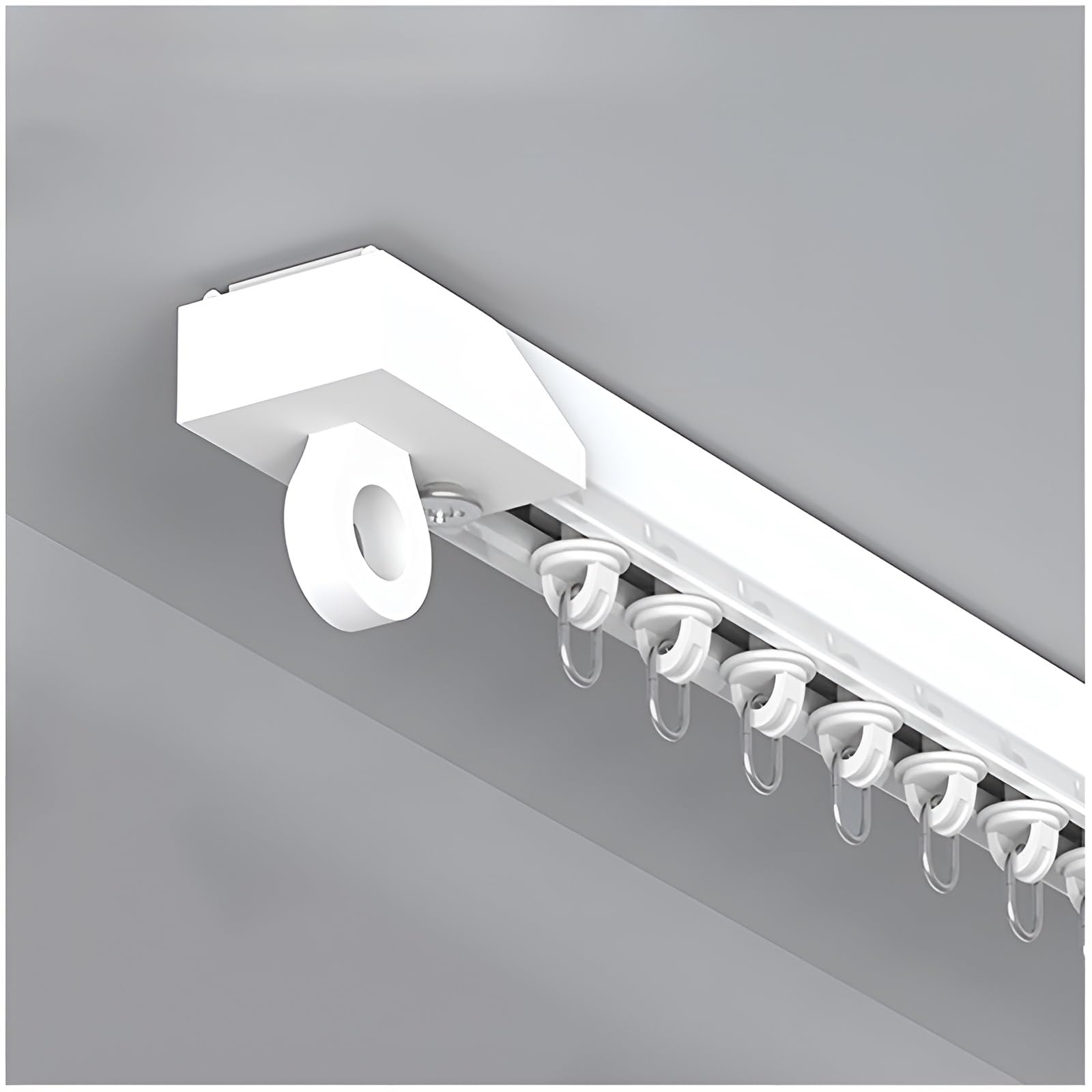 Ceiling Curtain Track System Self Adhesive Curtain Rail 70cm-600cm Room Divider Ceiling Track For Curtains No Drilling(Ceiling,70cm/2.29FT)