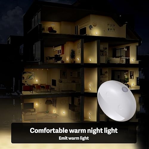 Miniatura 7 de VAVOFO Luz nocturna LED con sensor automático, paquete de 4, 2900-3200K blanco cálido, diseño de cara sonriente, lámpara de noche de pared