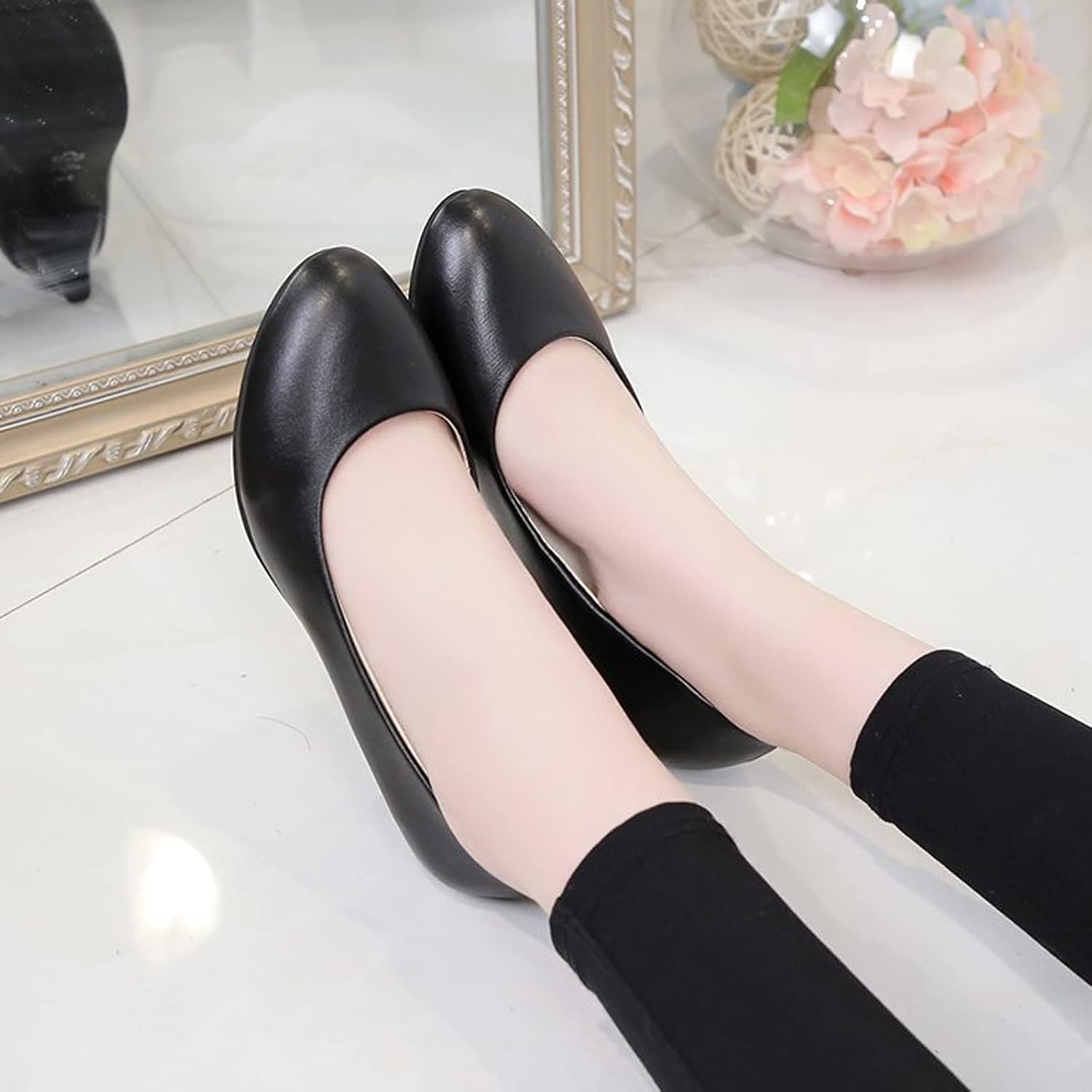 WUIWUIYU Womens Office Kitten Heels Pumps Slip On Evening Dress Work Cute Sexy Pump Shoes - Image 7