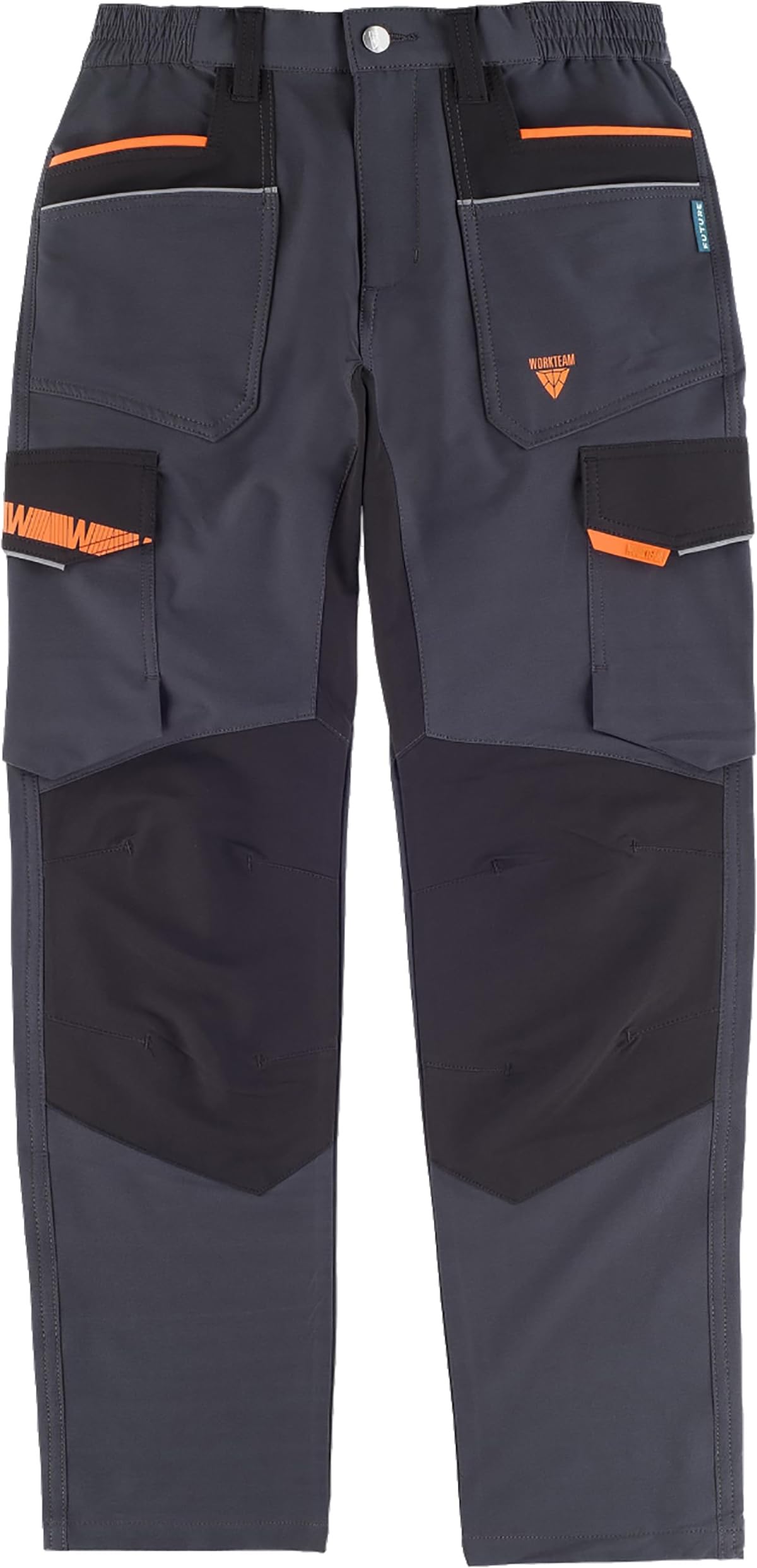 WORKTEAM Pantalón de Trabajo Elástico, Multibolsillos con Cremallera, con Cintura elástica y Reflectantes. Alta Comodidad y Resistencia. Mujer