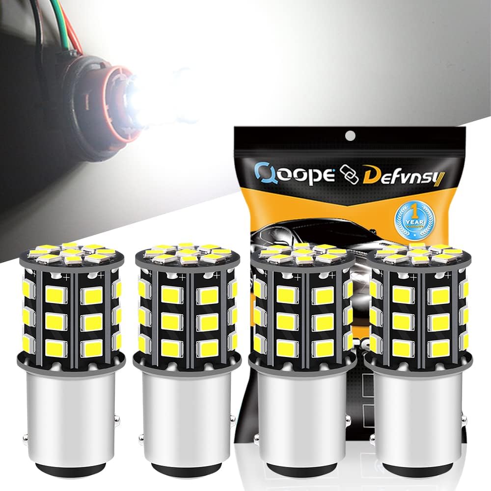 DEFVNSY - Pack de 4-1157 BAY15D 2057 2357 7528 Super Brillante Blanco 12-24V DC 2835 33SMD Bombillas LED para Luces de Marcha atrás, Luces de Freno, Luces traseras, iluminación Interior RV Camper