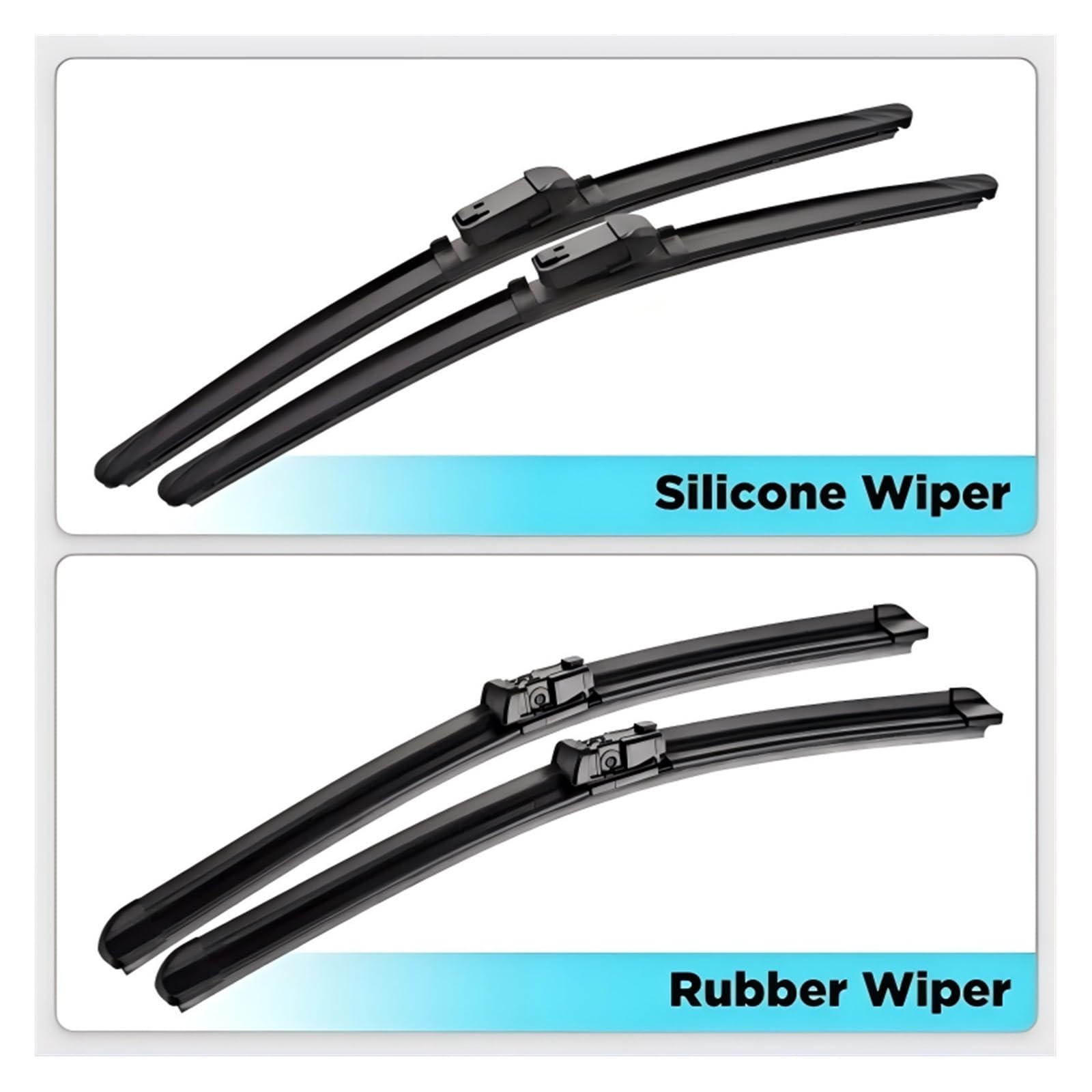 Limpiaparabrisas de coche Limpiaparabrisas delanteros silicona y goma para Tesla, modelo S 2012-2023, cepillo para ventana parabrisas 28 "+ 17(Silicone wiper-,Left-hand drive)