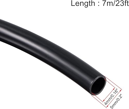 Miniatura 2 de uxcell Manguera de línea de combustible ID de 14", tubo de aceite de 1532" OD 3.3ft negro para motores pequeños