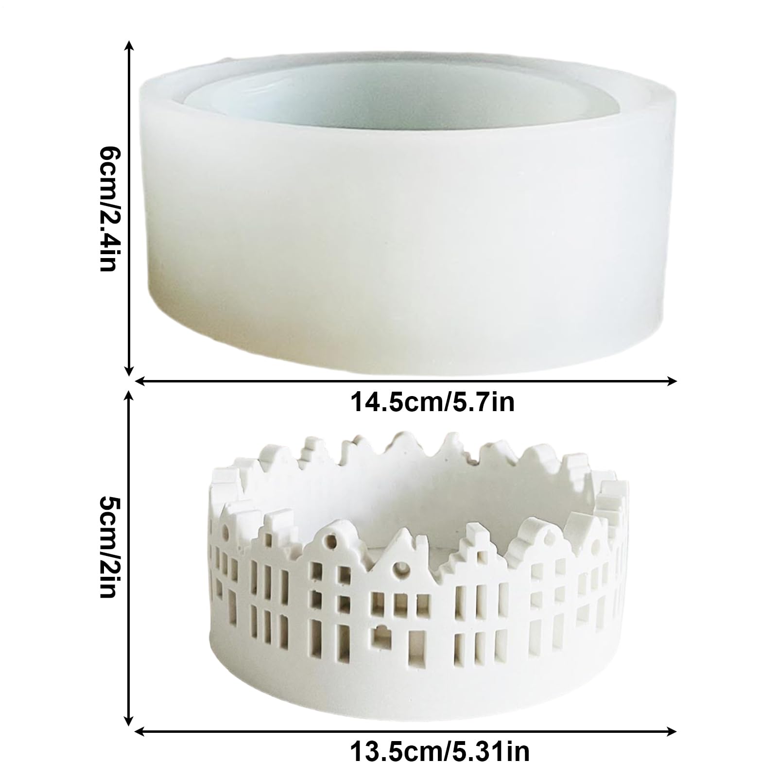 Molde casa silicona Artículo Antiadherente Artesanal Flexible Reutilizable | Molde de Silicona Hueco 3D Centro Mesa, Hecho a Mano, Decoración, Pastel, Fabricación de Jabón, DIY Antiadherente, para