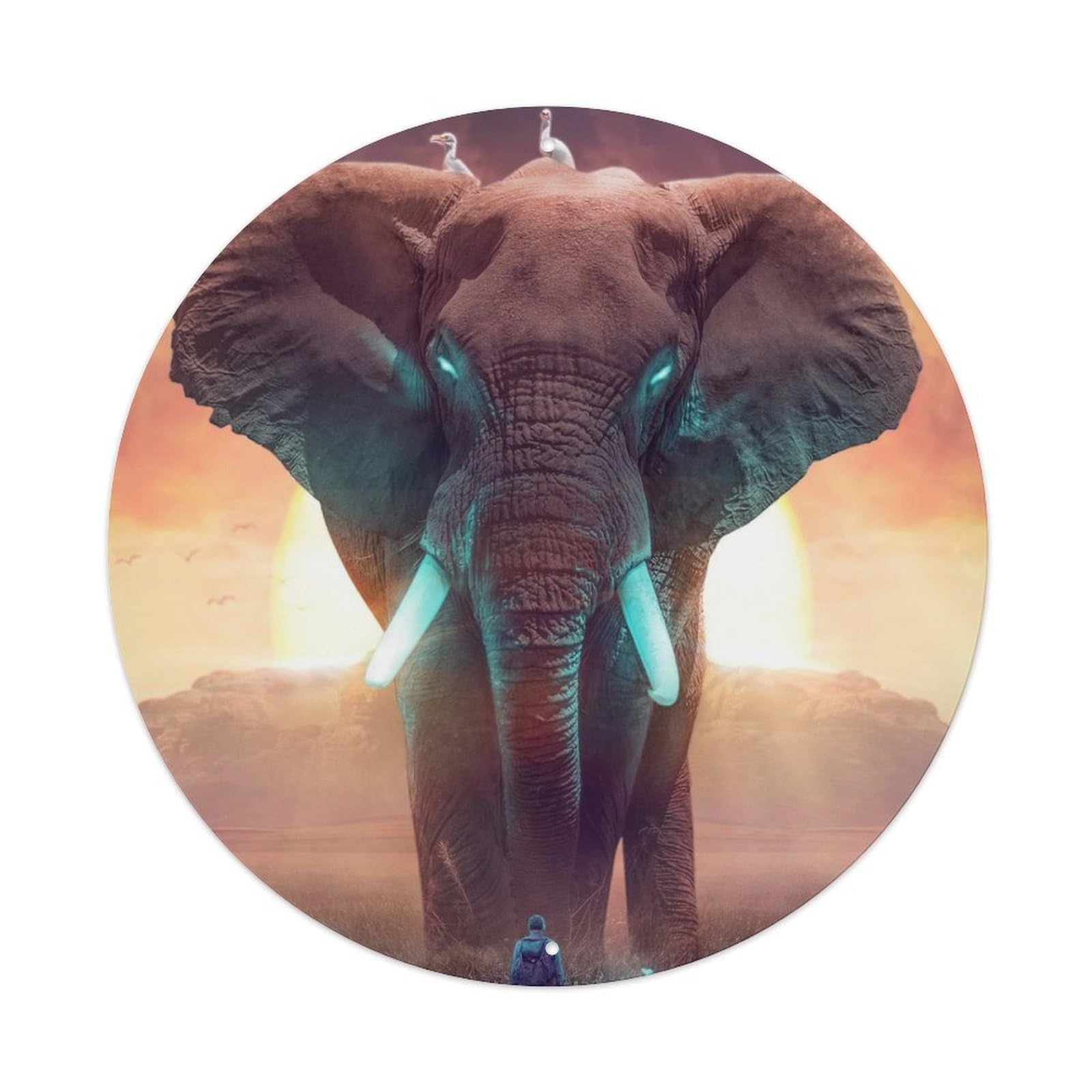 Animal Artwork Majestic Elephant Vintage Metal Tin Sign Plaque Wall Decor for Cafe, Club Bar, Office, Garden Metal Poster 8x8Inch