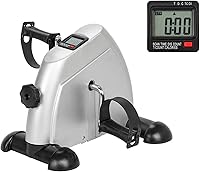 Vista 1 de Mini bicicleta de ejercicio, ejercicio portátil para usar en el hogar, manos y pies, mini bicicleta de ejercicio, color plateado