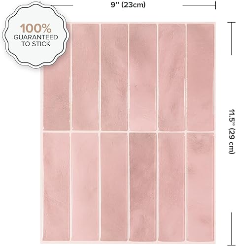 Miniatura 3 de SMART TILES Protector contra salpicaduras para despegar y pegar, 5 hojas de 11.43 x 9 pulgadas, adhesivo 3D para cocina, baño, azulejos de pared