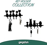 Vista 6 de GEGUTON Dogs Design - Llavero montado en la pared, acero, negro, con 2 tornillos, organiza llaves, decora el hogar, gran regalo para los amantes