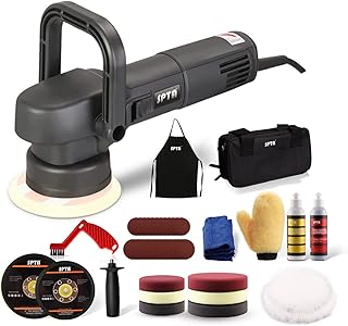SPTA Buffer Polisher, 780W 5Inch & 6Inch Dual Action Random Orbital Car Polisher, 41Pc Car Detailing Kit with Polishing Pads, Sanding Papers, Wool Pads, Tool Bag for Car Polishing and Waxing -DA501-US