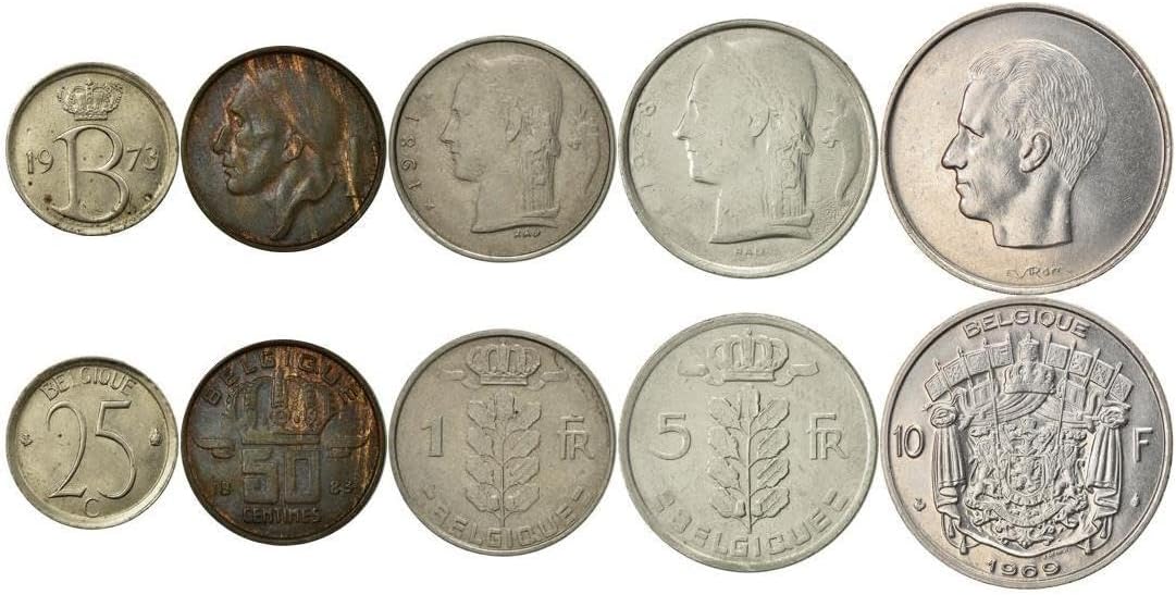5 Novelty Coin Set from Belgium | Europe Token Set Collection | Old Collectible Tokenage for Collectors Albums or Holders | Made in 1956-1988 image 2