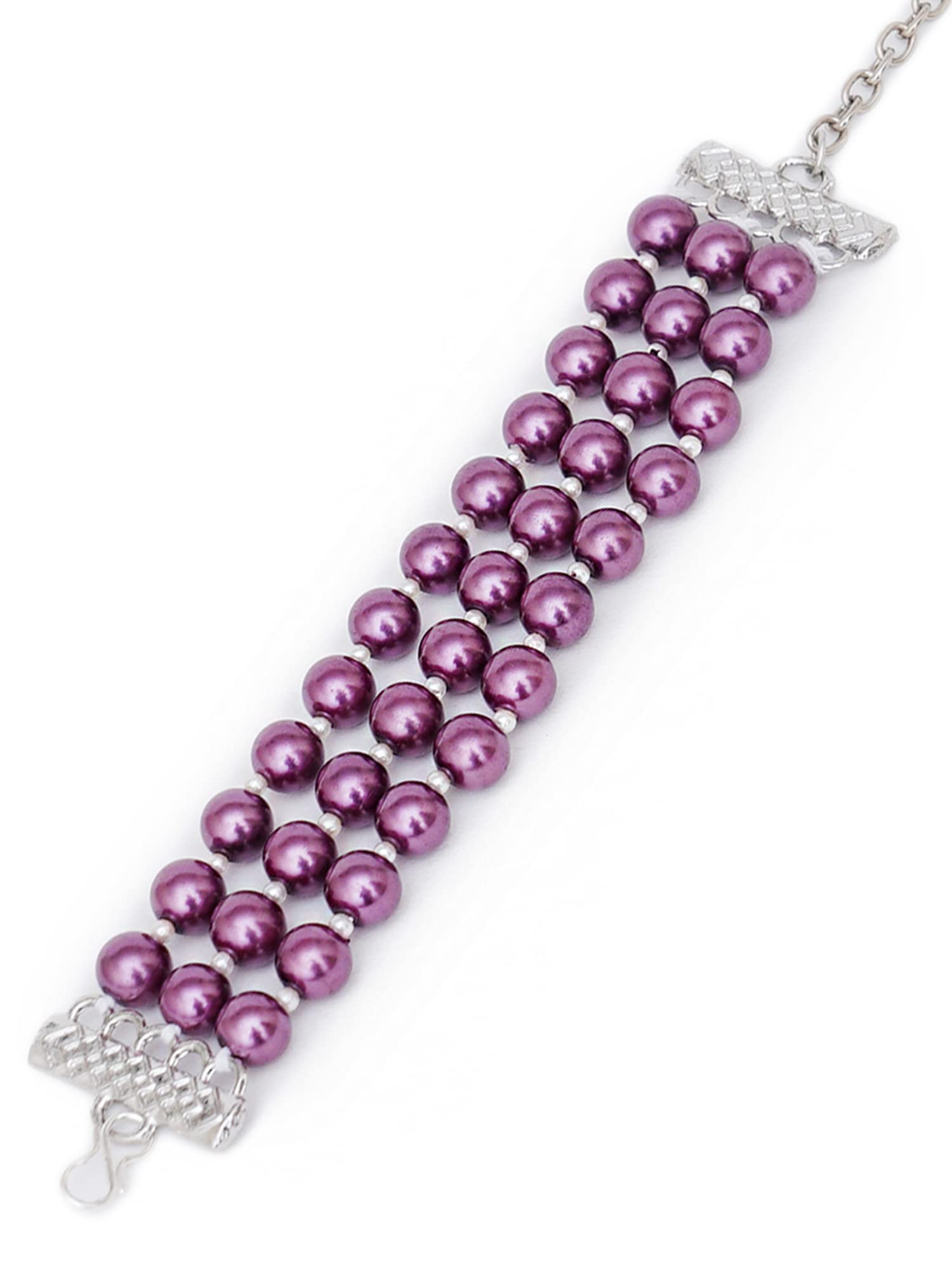 Karatcart Purple Beaded Kundan Adjustable Bracelet (B09XF639JW) Amazon Price History, Amazon Price Tracker