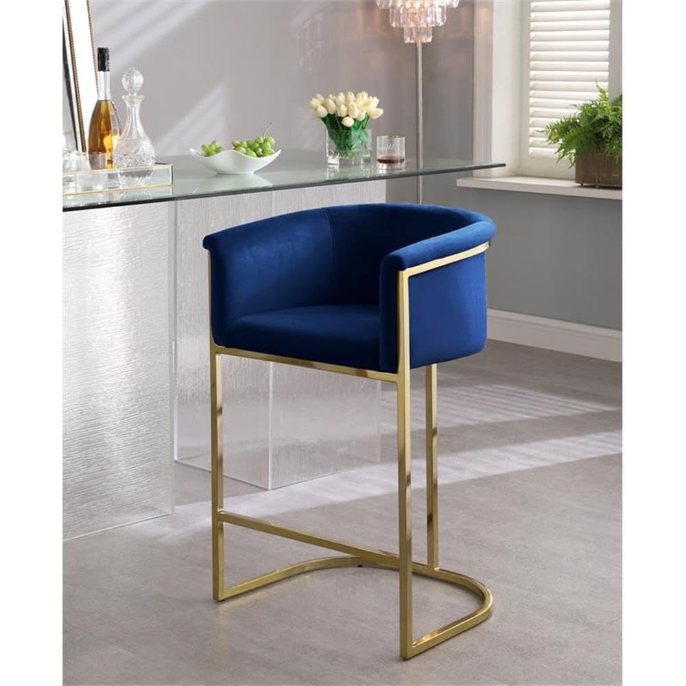 Meridian Furniture Vino Collection Modern Velvet Hourglass Pouffe Stool
