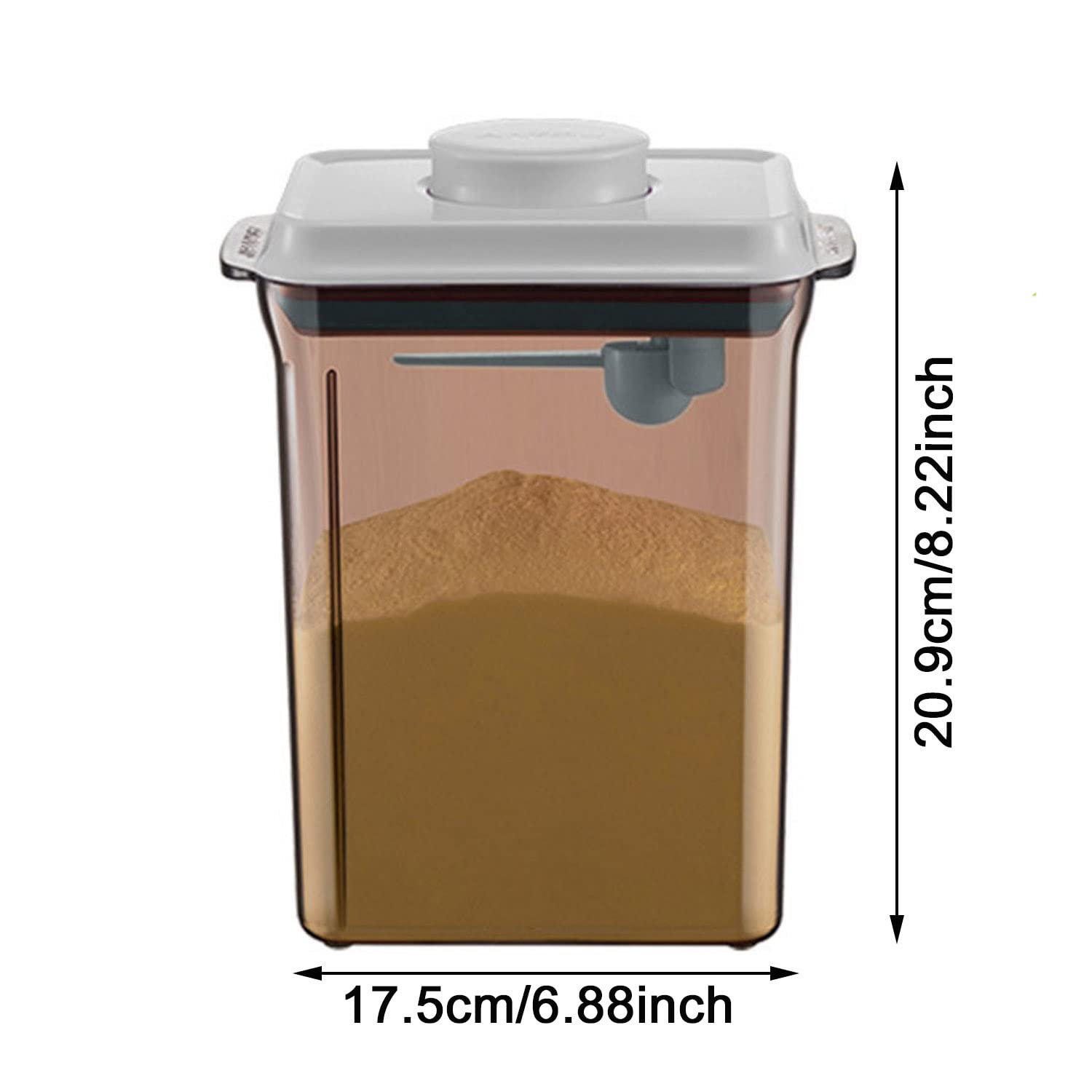 2.3L Milchpulver Aufbewahrung, Tragbarer Versiegelter Milchpulver Kasten, Milchpulver Behälter mit Löffel, Einhandbedienung, Anti-UV, zur Aufbewahrung Milchpulver, Lebensmitteln