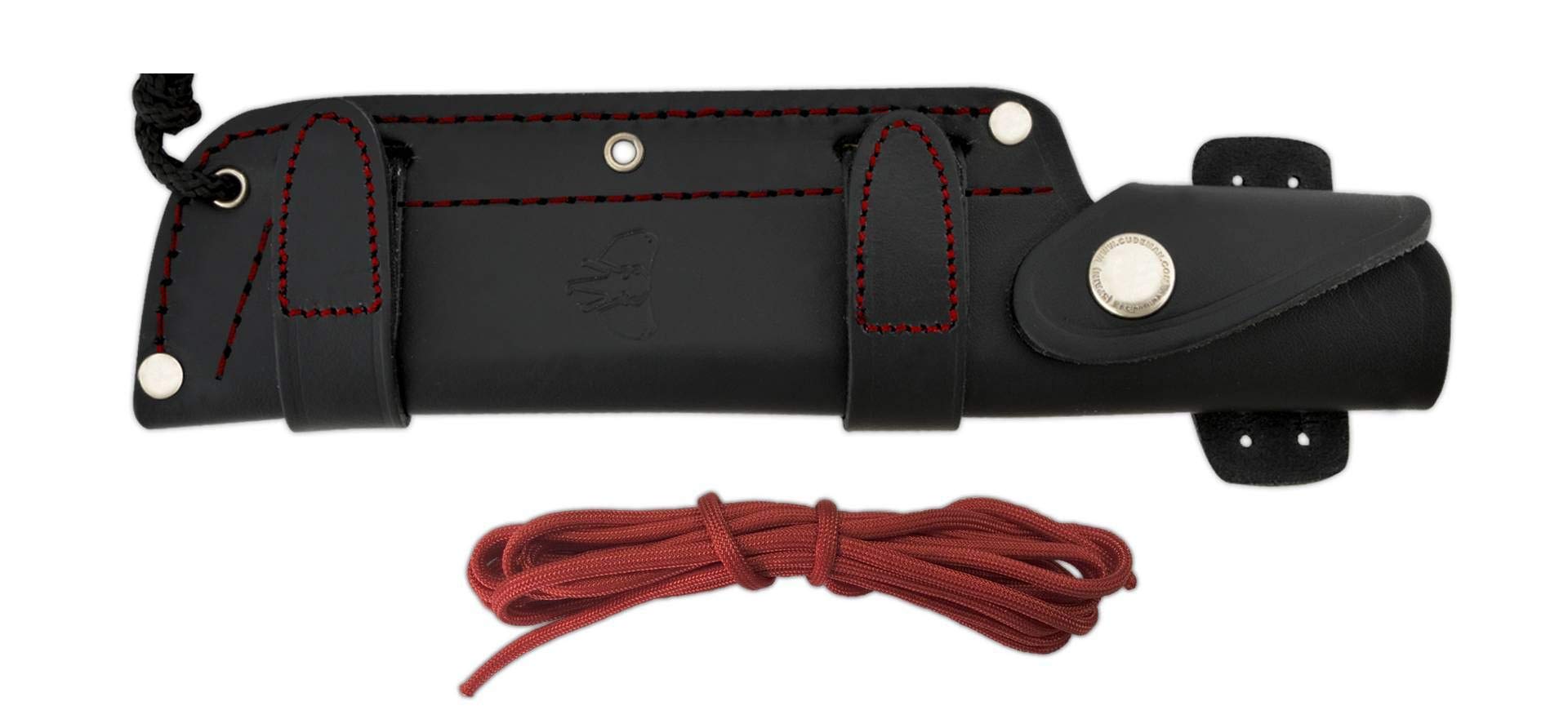 Cudeman Cuchillo 125-M JJSK2 hoja de acero Böhler N-695 de 15,5 cm empuñadura de micarta negra de 11,5 cm para caza, pesca, supervivencia y bushcraft + Portabotellas regalo