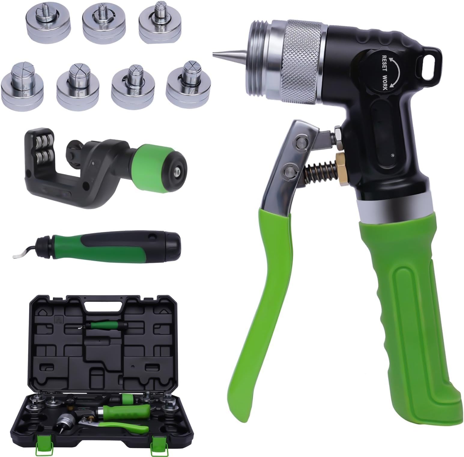 Hydraulic Tube Expander and Swaging Tool with Multiple Heads for Pipe Cutting and Swaging