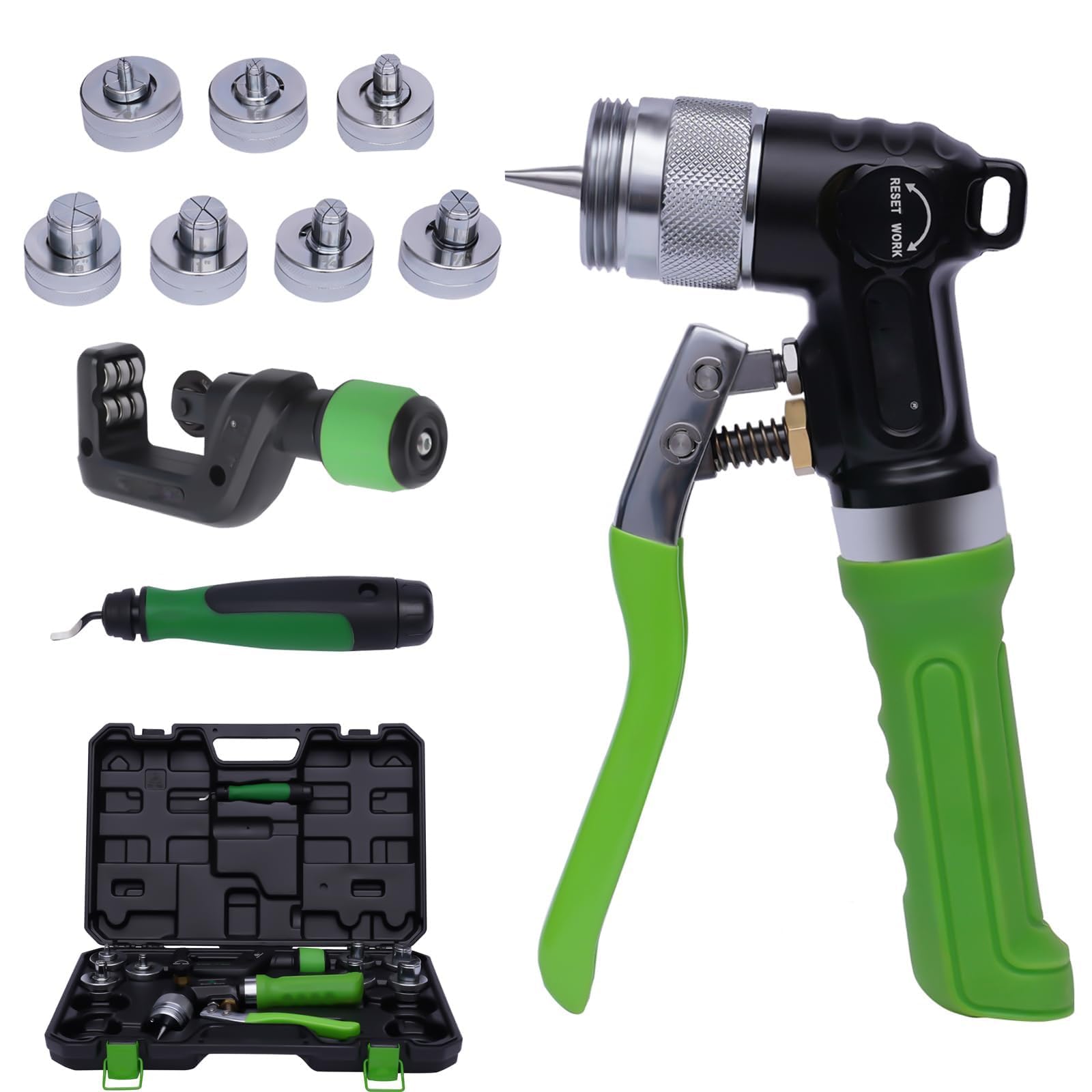 Hydraulic Tube Expander and Swaging Tool with Multiple Heads for Pipe Cutting and Swaging