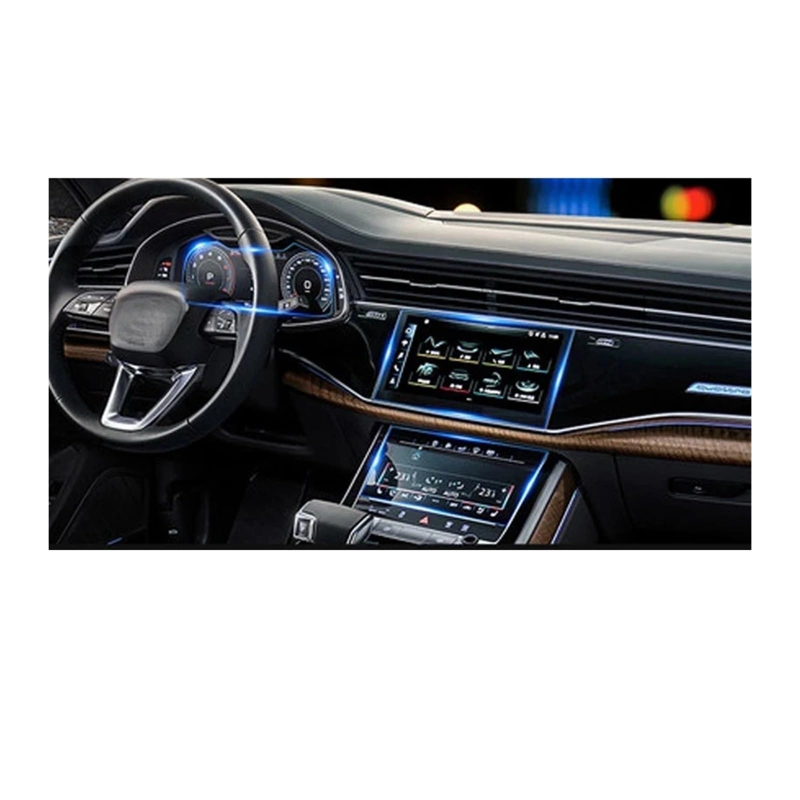 Film de Protection d'écran en Verre trempé pour système de Navigation GPS de Voiture Audi A6 C8 (2018-2023) (Lot de 4 pièces)