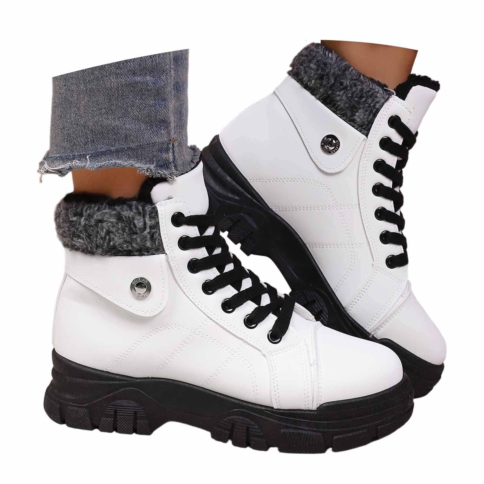 Bottes Femme Boots Fourrées Chaussure Ski Femme 40 Polaire Botas Durable Bottes Neige Hautes Baskets Fourrées Bottines Neige Mi Mollet Chaussures Hiver Bottine Chaude Caoutchouc De Imperméable