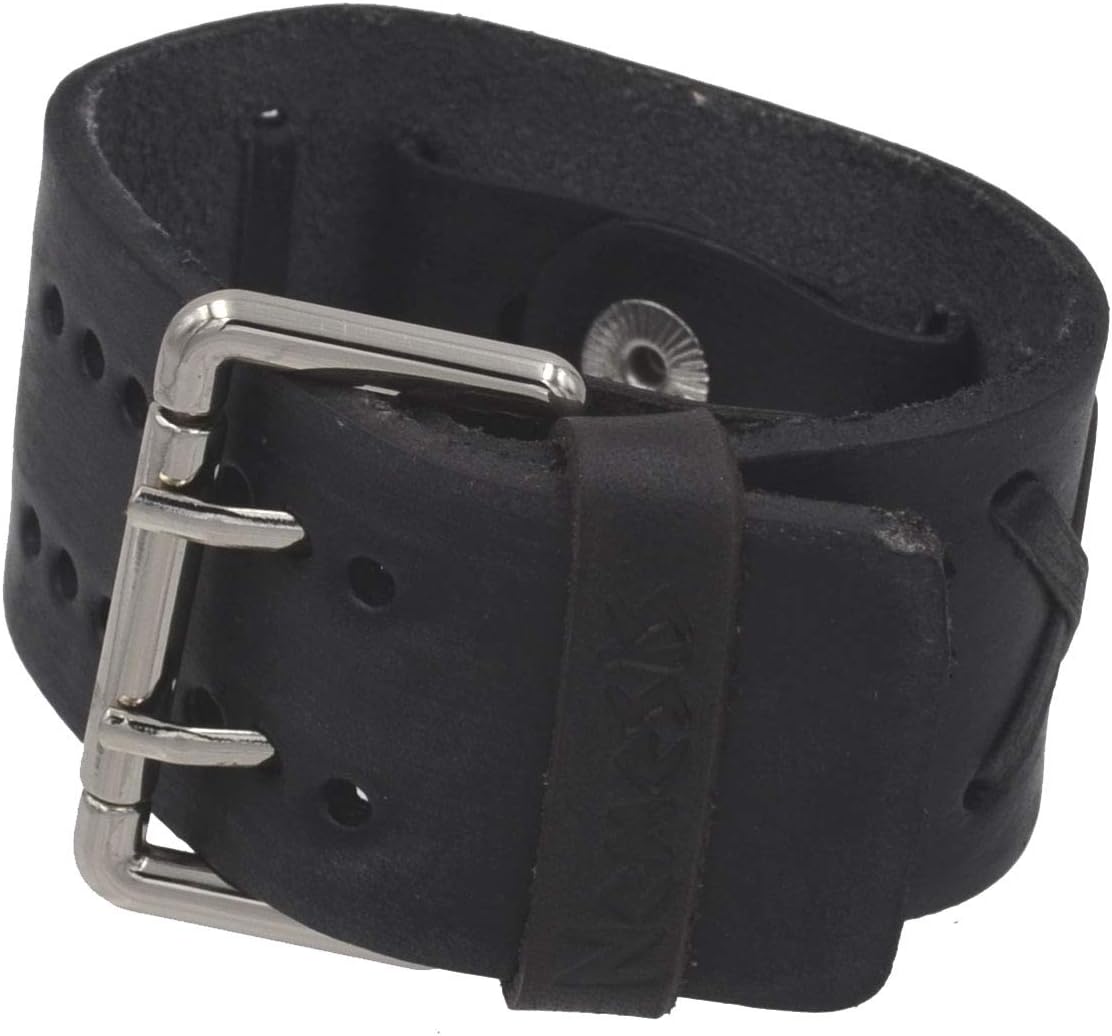 Nemesis FXB-KK Charcoal 39mm Wide 20mm Lug Width Wide Leather Watch Cuff Band