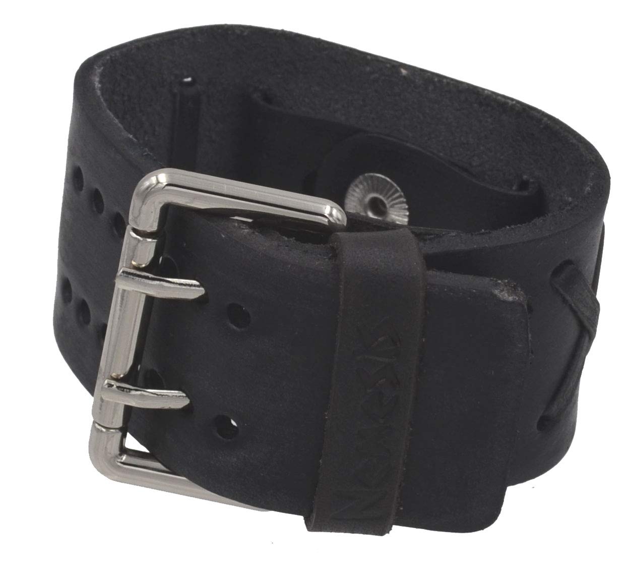 Nemesis FXB-KK Węgiel drzewny 39 mm szerokości 20 mm szeroki skórzany pasek do zegarka