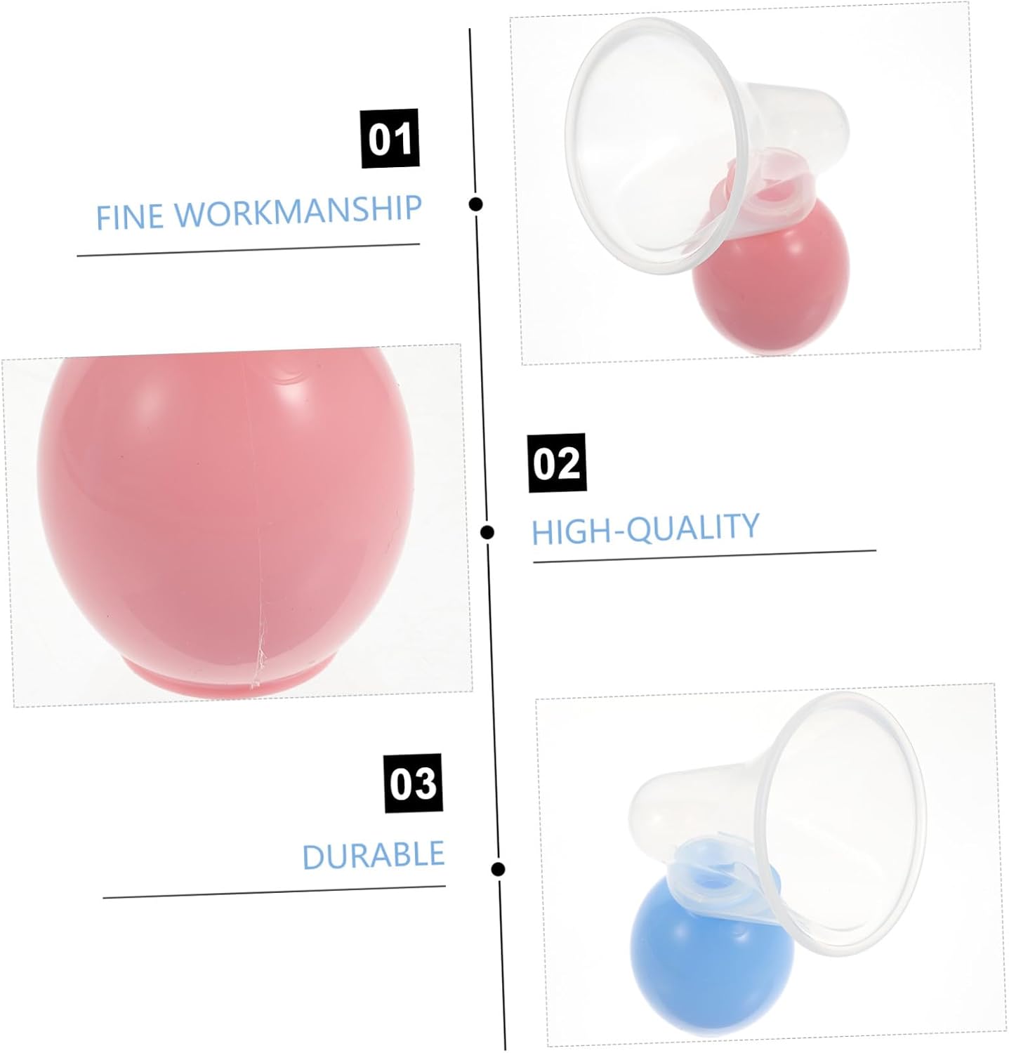 HEMOTON Manual Breast Pump Set 2pcs Portable Breastmilk Suction Tool for Nursing Mothers, Lightweight Handheld Breastfeeding Supplies in Pink and Blue for Home and Travel